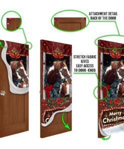 beautiful christmas horse door cover 3150