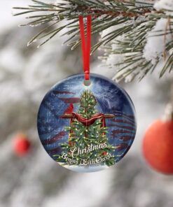 beautiful christmas tree cross ceramic ornament 6284