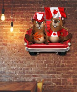 beaver canada day hanging metal sign tqn204ms 1343