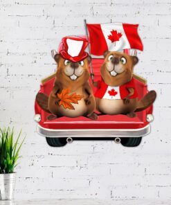 Beaver Canada Day Hanging Metal Sign TQN204MS