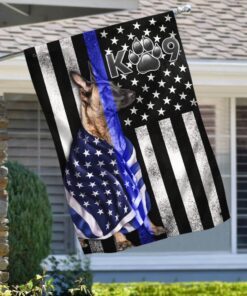 belgian malinois. k9 police dog. blue line flag thb3224fv1 3422
