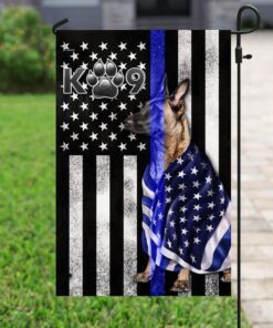 belgian malinois. k9 police dog. blue line flag thb3224fv1 8402
