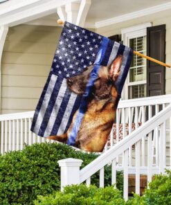Belgian Malinois. The Thin Blue Line Flag