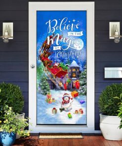 believe in the magic of christmas. santa claus christmas door cover 4951