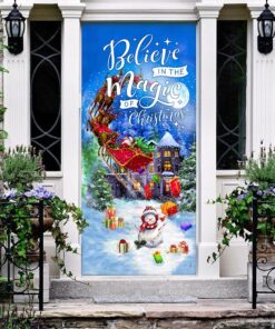 believe in the magic of christmas. santa claus christmas door cover 6664