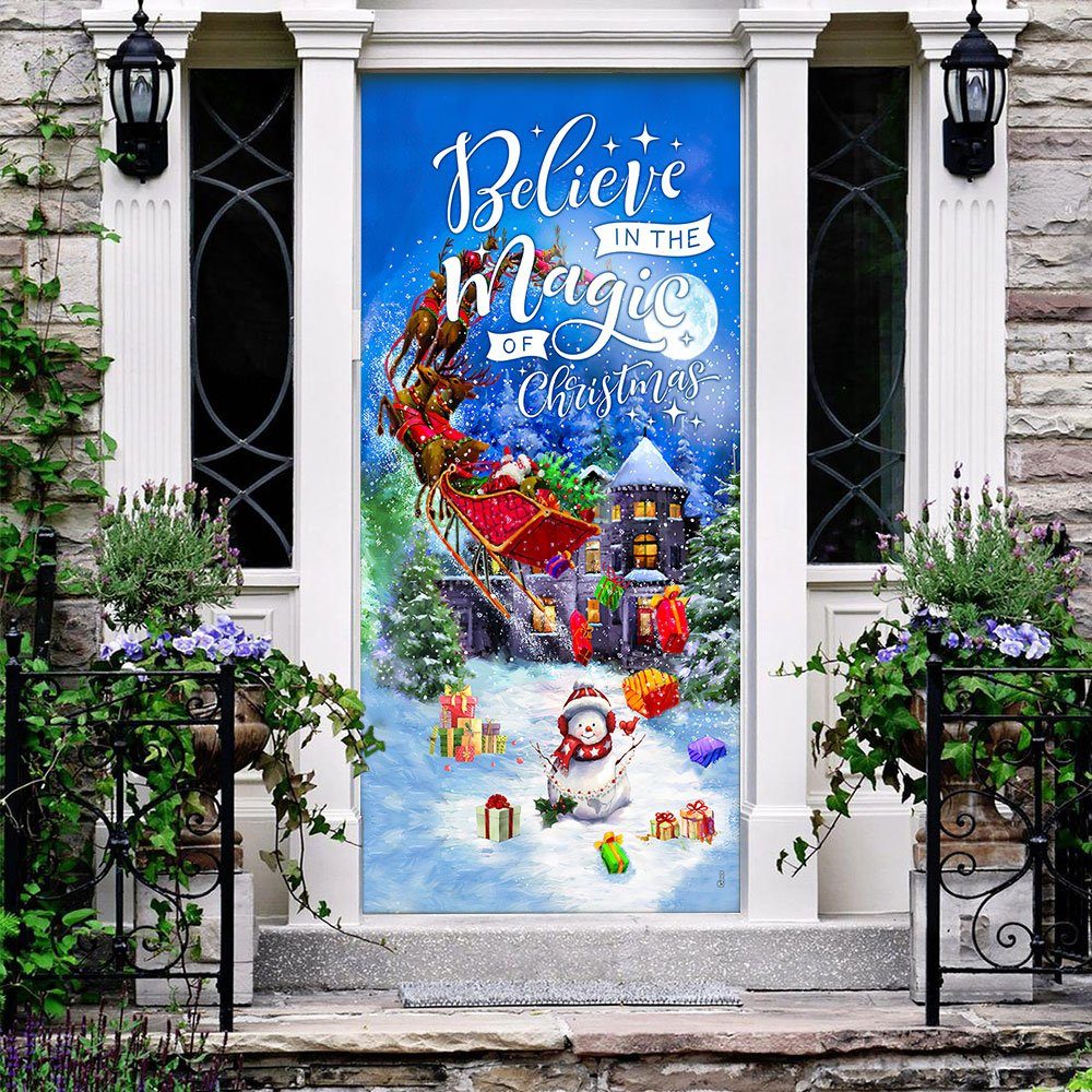 Believe In The Magic Of Christmas. Santa Claus Christmas Door Cover - Image 3