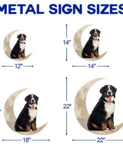 bernese mountain dog and moon hanging metal sign qnk879msv30 7277