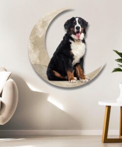 bernese mountain dog and moon hanging metal sign qnk879msv30 8020