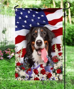 bernese mountain dog flag flower around ntt123fv2 5360
