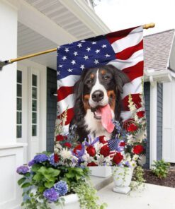 Bernese Mountain Dog Flag Flower Around NTT123Fv2