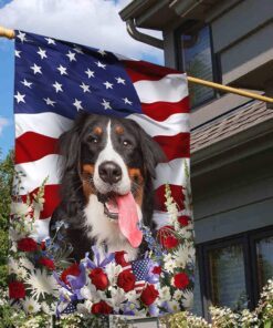 bernese mountain dog flag flower around ntt123fv2 8970