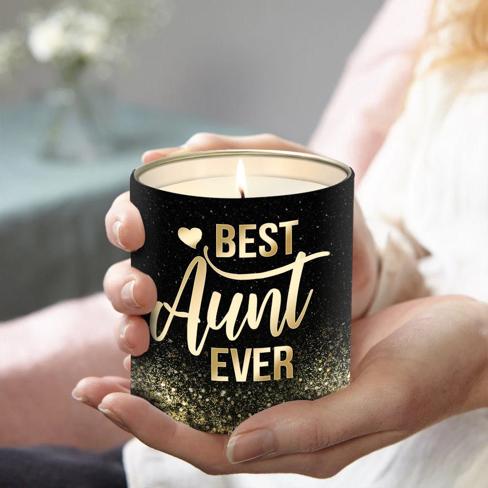 Best Aunt Ever Leopard Candle Lavender Vanilla 10oz Tin Candle - Image 2