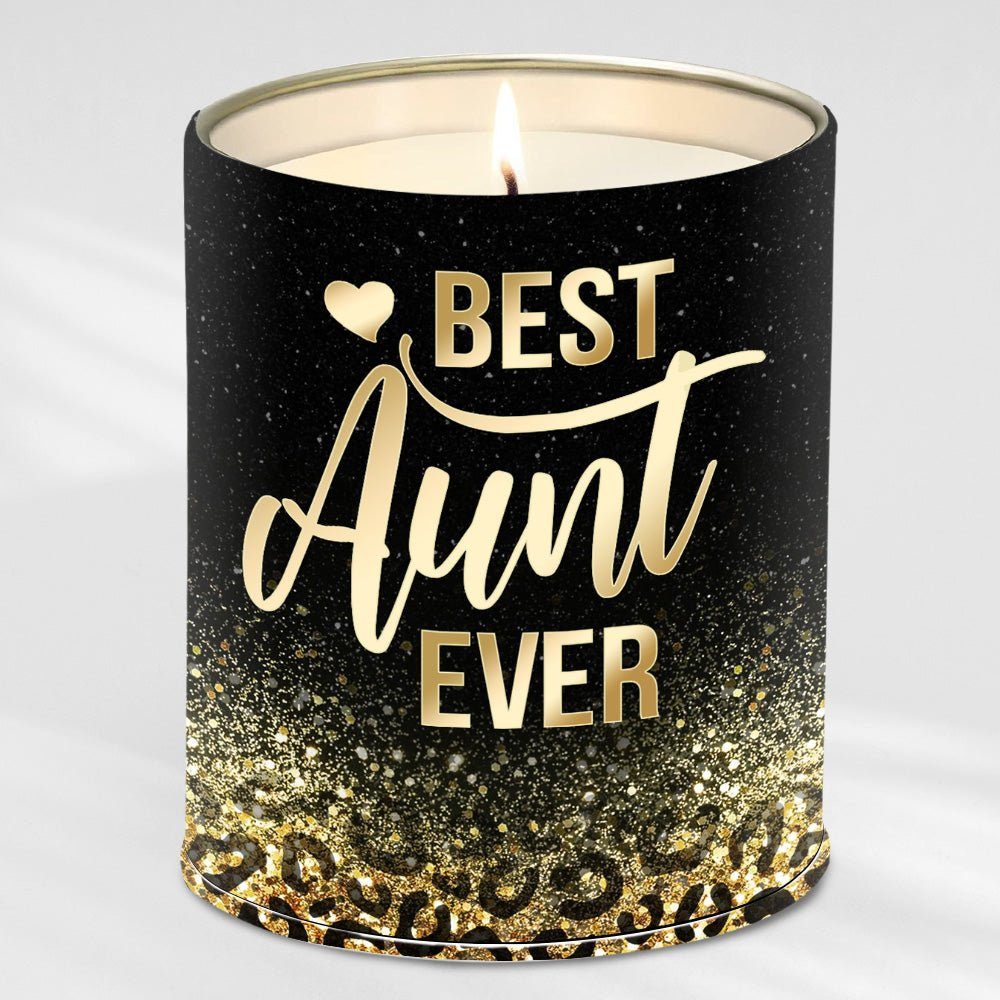 Best Aunt Ever Leopard Candle Lavender Vanilla 10oz Tin Candle - Image 7