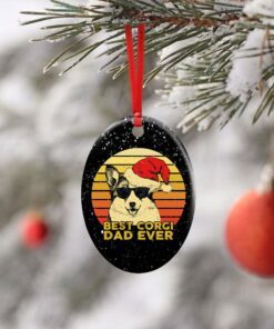 best corgi dad ever. dog lover ceramic ornament 5648