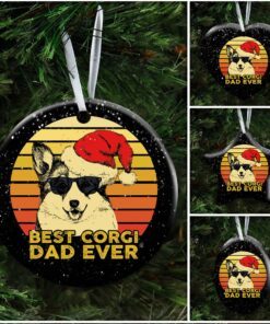 best corgi dad ever. dog lover ceramic ornament 6233