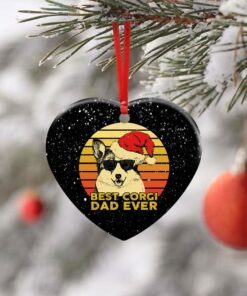 best corgi dad ever. dog lover ceramic ornament 7049