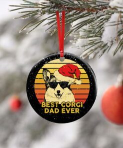 best corgi dad ever. dog lover ceramic ornament 7647