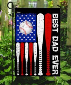 best dad ever baseball flag 3704