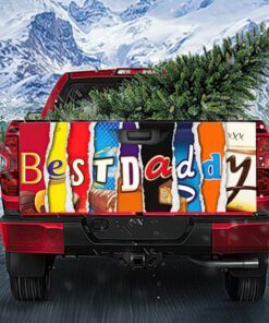 Best Dad Truck Tailgate Decal Sticker Wrap Chocolate NTB347TDv2