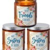 Best Friend Birthday Gifts for Women - BFF Gift Boxed Lavender, Vanilla, Rose Candle Set (7oz x3)