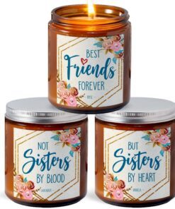 Best Friend Birthday Gifts for Women - BFF Gift Boxed Lavender, Vanilla, Rose Candle Set (7oz x3)