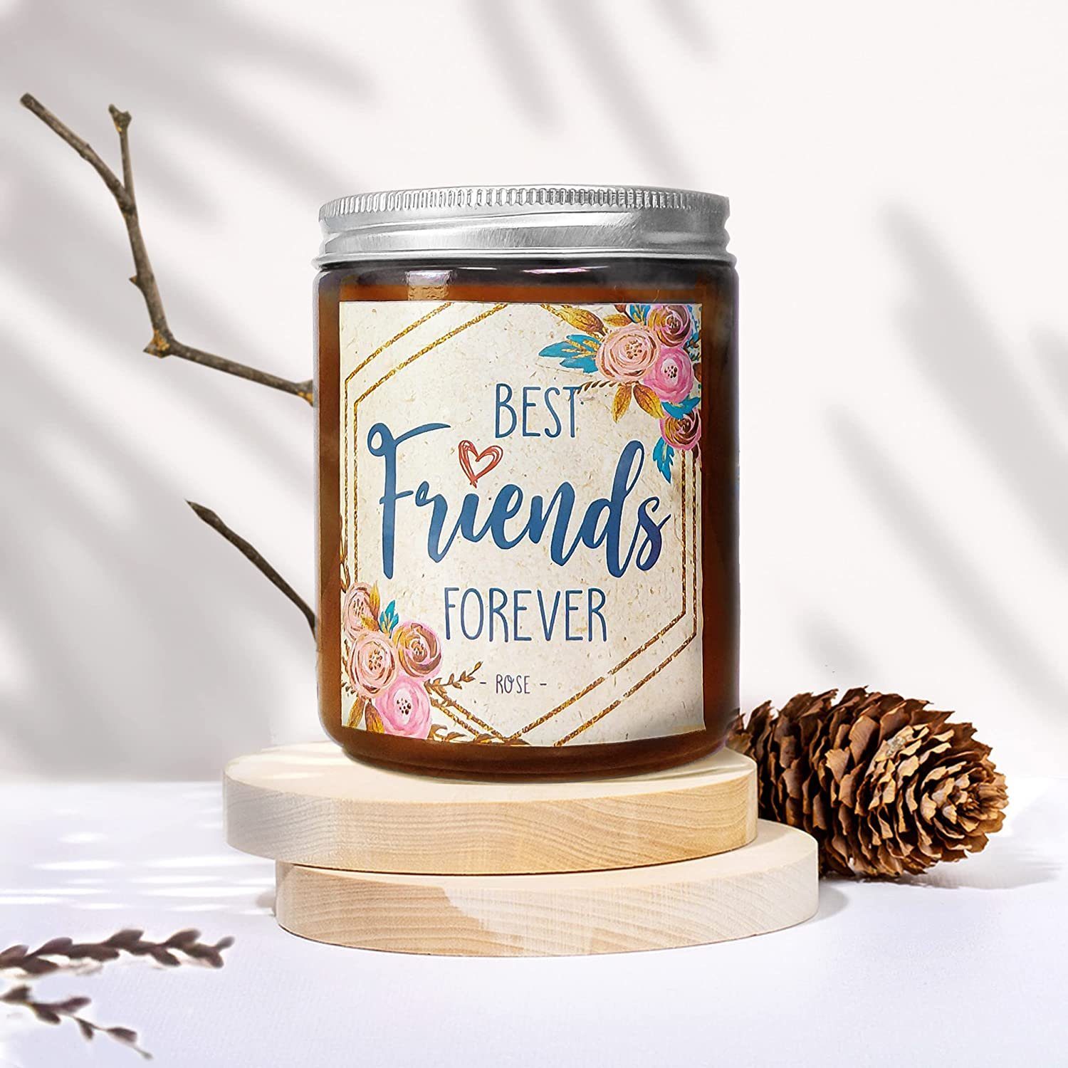 Best Friend Birthday Gifts for Women - BFF Gift Boxed Lavender, Vanilla, Rose Candle Set (7oz x3) - Image 7