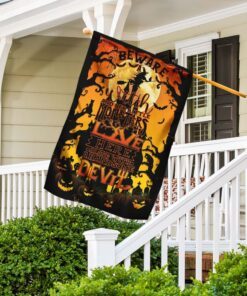 beware a witch and her little monsters live here flag 2375