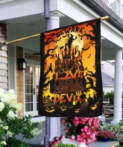 Beware A Witch And Her Little Monsters Live Here Flag