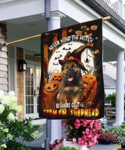 Beware of The German Shepherd Halloween Flag