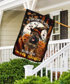 beware of the german shepherd halloween flag 3606