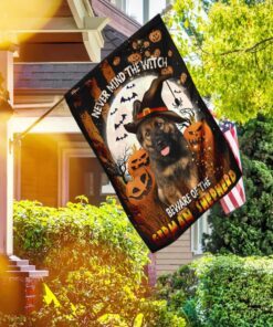 beware of the german shepherd halloween flag 6719