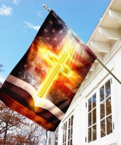 bible with bright cross flag 2148