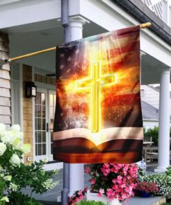 Bible With Bright Cross Flag