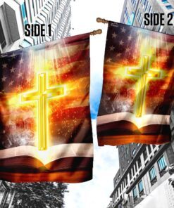 bible with bright cross flag 6021