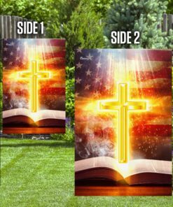 bible with bright cross flag 7434
