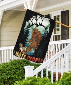 bigfoot and pug hate people flag ntb89fv1 3470