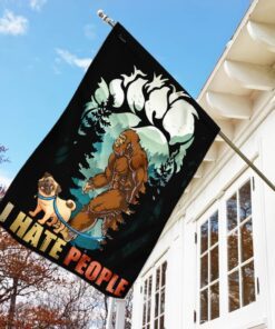 bigfoot and pug hate people flag ntb89fv1 8675
