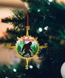 Bigfoot Believe Custom Shaped Ornament LNT599O