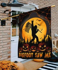 Bigfoot Halloween Flag Pumpkin Bigfoot Saw Me TQN499F