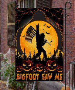 bigfoot halloween flag pumpkin bigfoot saw me tqn499f 4986