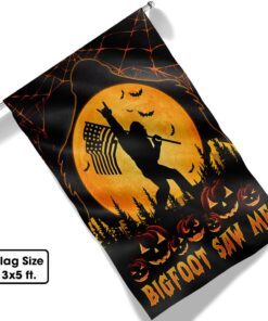 bigfoot halloween flag pumpkin bigfoot saw me tqn499f 7480