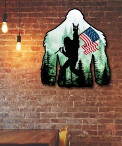 bigfoot hanging metal sign rock on america dbd2820ms 4187