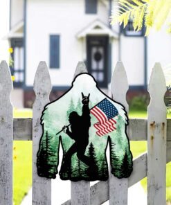 bigfoot hanging metal sign rock on america dbd2820ms 6099