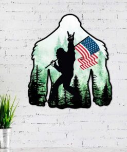 bigfoot hanging metal sign rock on america dbd2820ms 6226
