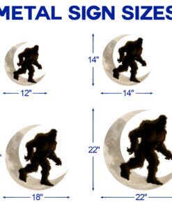 bigfoot sasquatch and moon hanging metal sign qnk1005msv7 1984