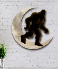 bigfoot sasquatch and moon hanging metal sign qnk1005msv7 5562