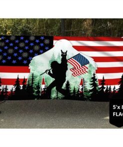 bigfoot sasquatch grommet flag rock on america dbd2784gf 8859