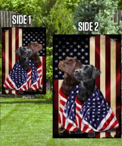 black and chocolate labrador retriever american patriot flag 1540