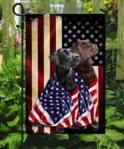 black and chocolate labrador retriever american patriot flag 4388
