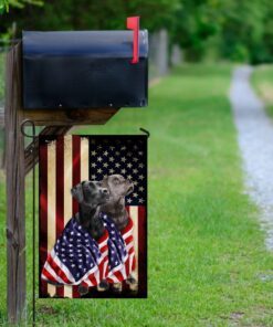 black and silver labrador retriever american patriot flag 1702